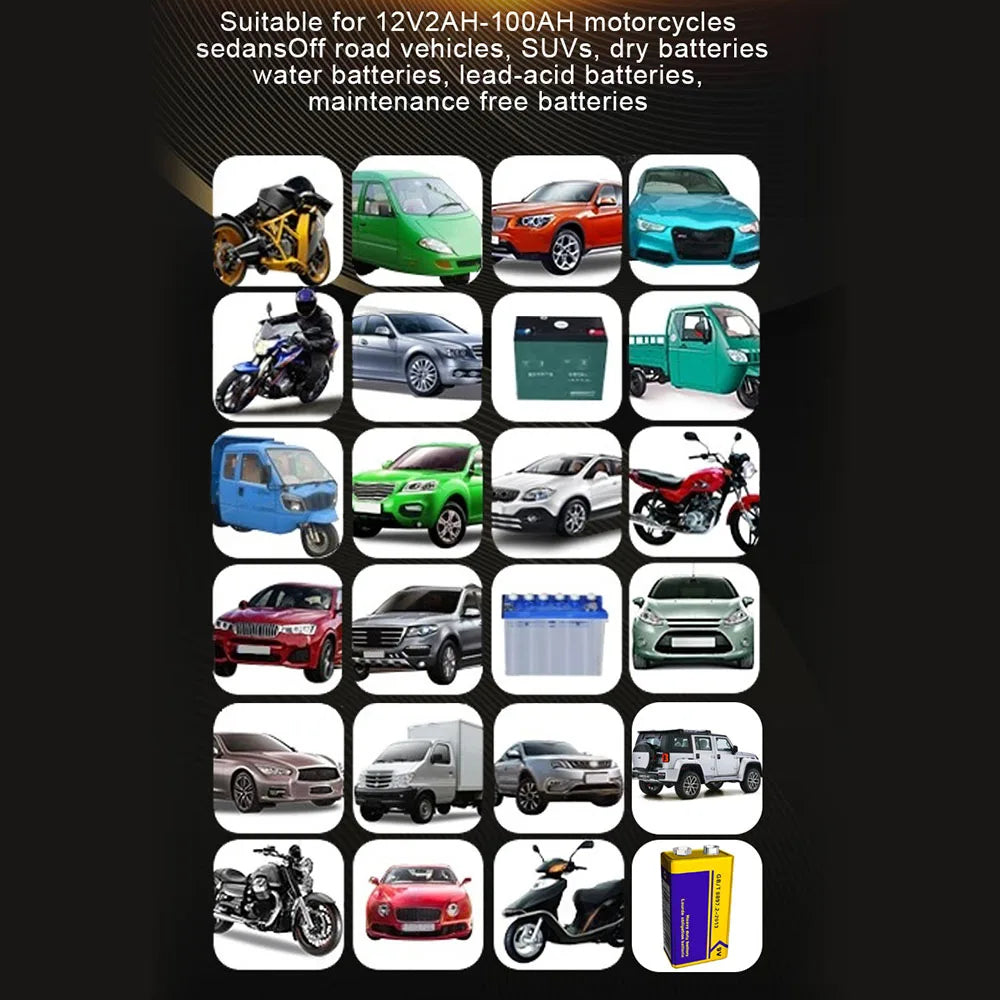 Intelligent Car Battery Charger Smart Battery Charging Fast Power Full Automatic