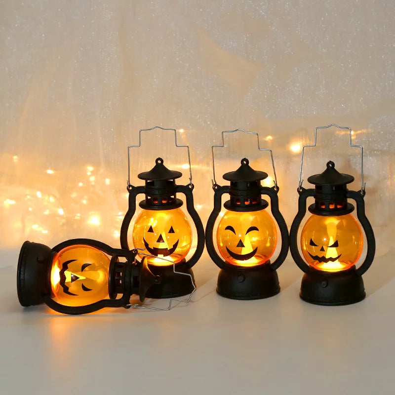 Halloween LED Hanging Pumpkin Lantern Light Ghost Lamp