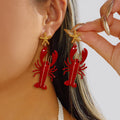 New Bohemian Lobster Pendant Necklace for Women Ocean Style Animal Lobster Beaded Choker Summer Beach Party Charm Jewelry Gifts