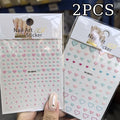2pcs Valentines 3D Red Lips Print Nail Art Stickers Pink Kisses Nail Decals Adhesive Slider Valentine's Day Manicure Accessories