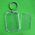 5-50Pcs Acrylic Blank Transparent Photo Frame Keychain Tassels Snap-In