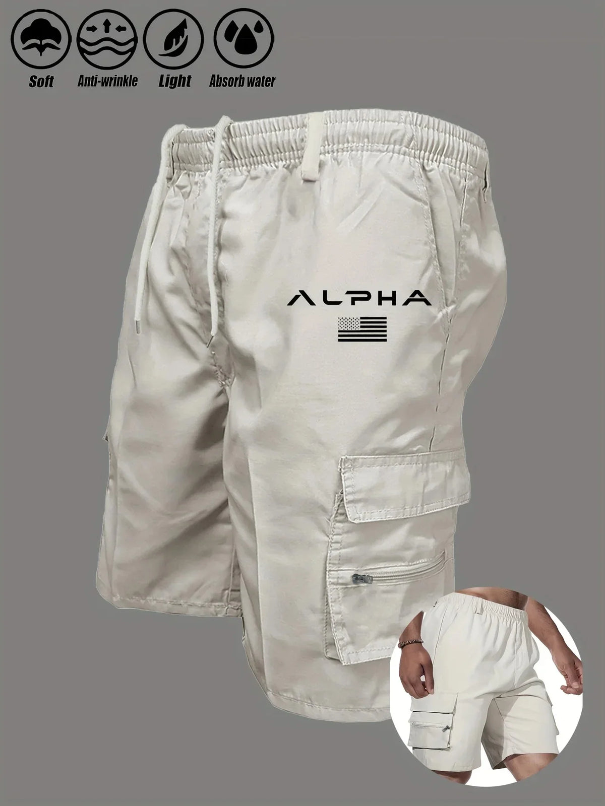 American Flag Printed Cargo Shorts Independence Day Eagle Shorts