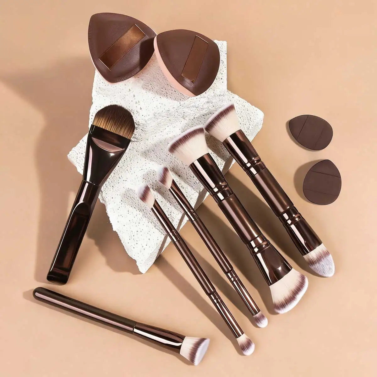 6/10/18pcs Professional Makeup Brush Set, Portable Travel Makeup Brushes, Dual-Ended Multifunctional Makeup Tools Set, Including