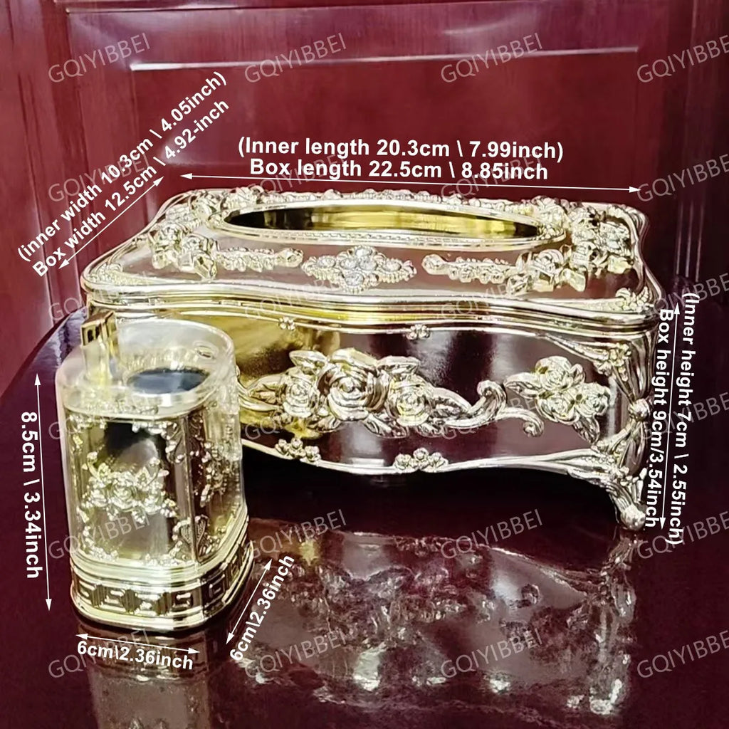 European Desktop Decoration Storage Box Kitchen, Living Room, Office, Dining Room, Hotel Tissue Box/Toothpick Holder