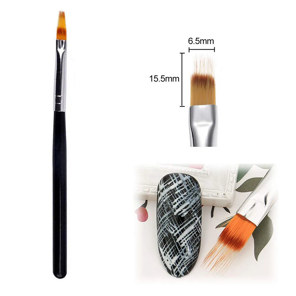 1Pc French Nail Brush 16CM Crescent Oblique French Tip Brush
