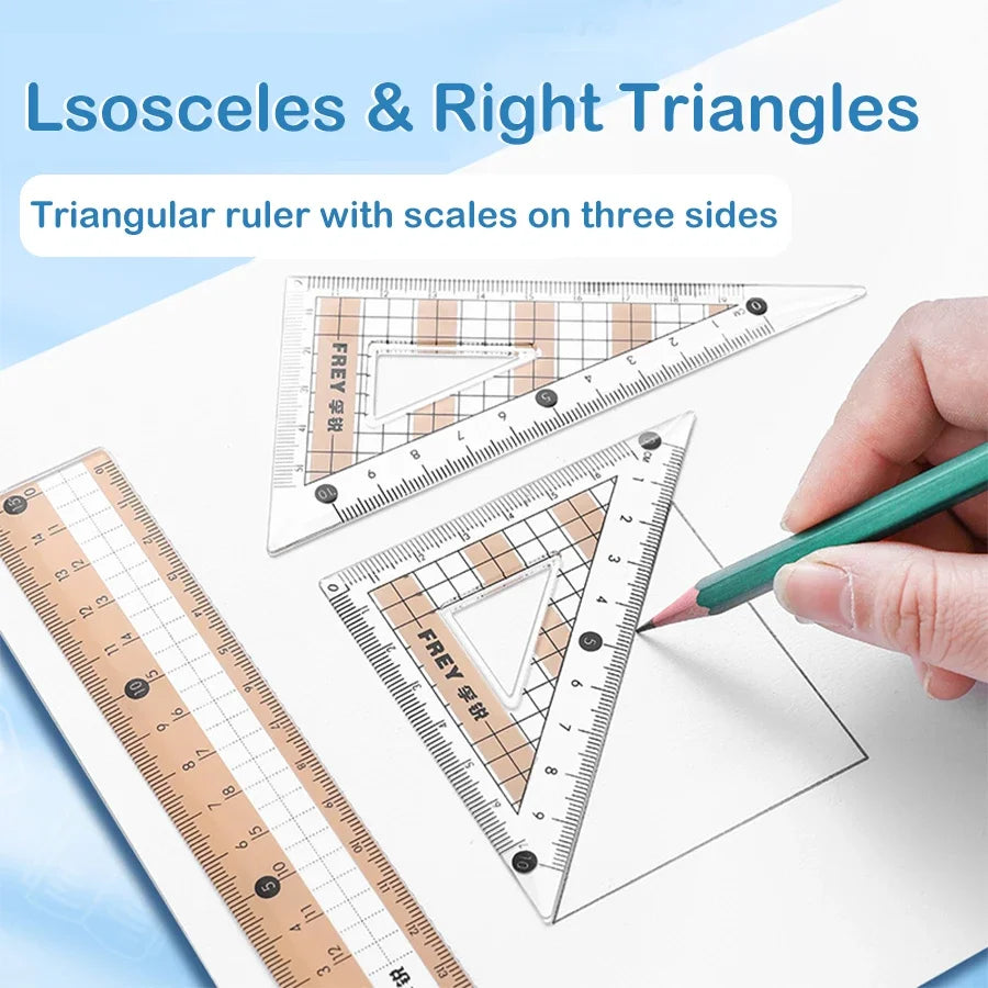 7Pcs Back to School Math Geometry Set, Multi-Function Drawing Tools with Compass