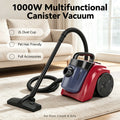 1000W Bagless Canister Vacuum Cleaner, 2L Dust Cup Multifunctional