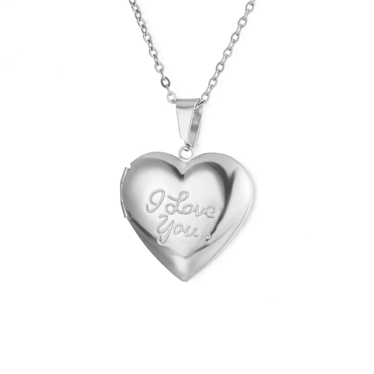 Fashion Stainless Steel Love Heart Locket Pendants Can Place Photos Necklace For Friend Family Customized Jewelry Gifts