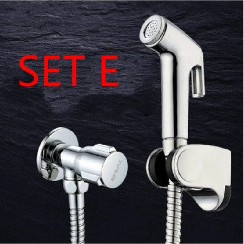Toilet Brush Handheld Spray Gun Sprayer Kit DN15 Stainless Steel Hand Bidet Faucet