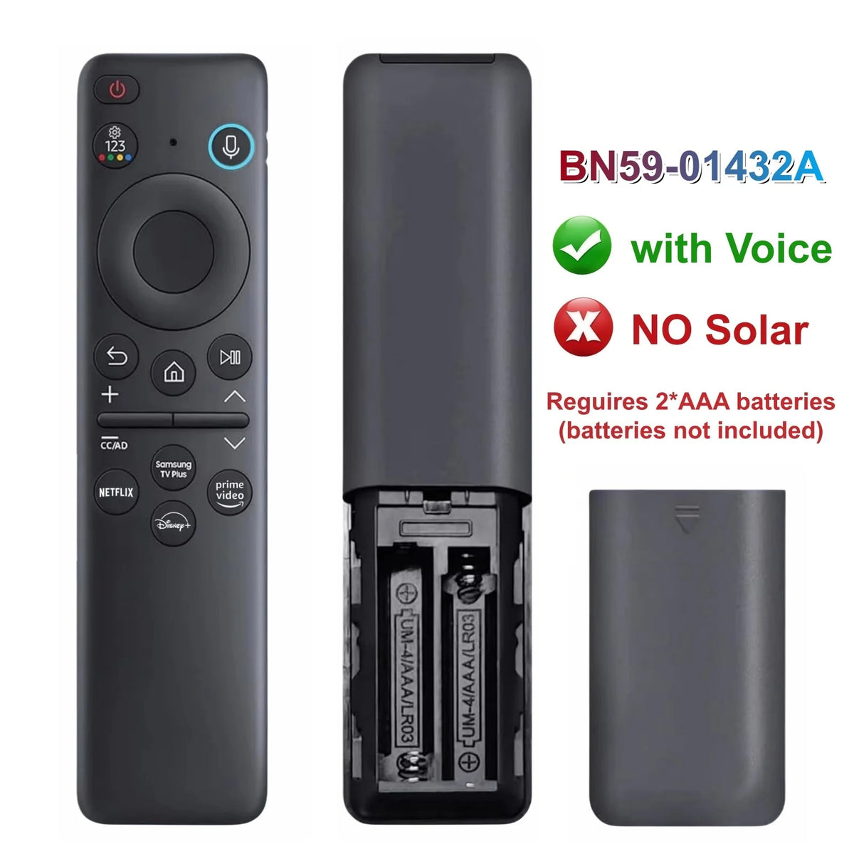 BN59-01432A/1455A Voice Remote for Samsung Smart TVs