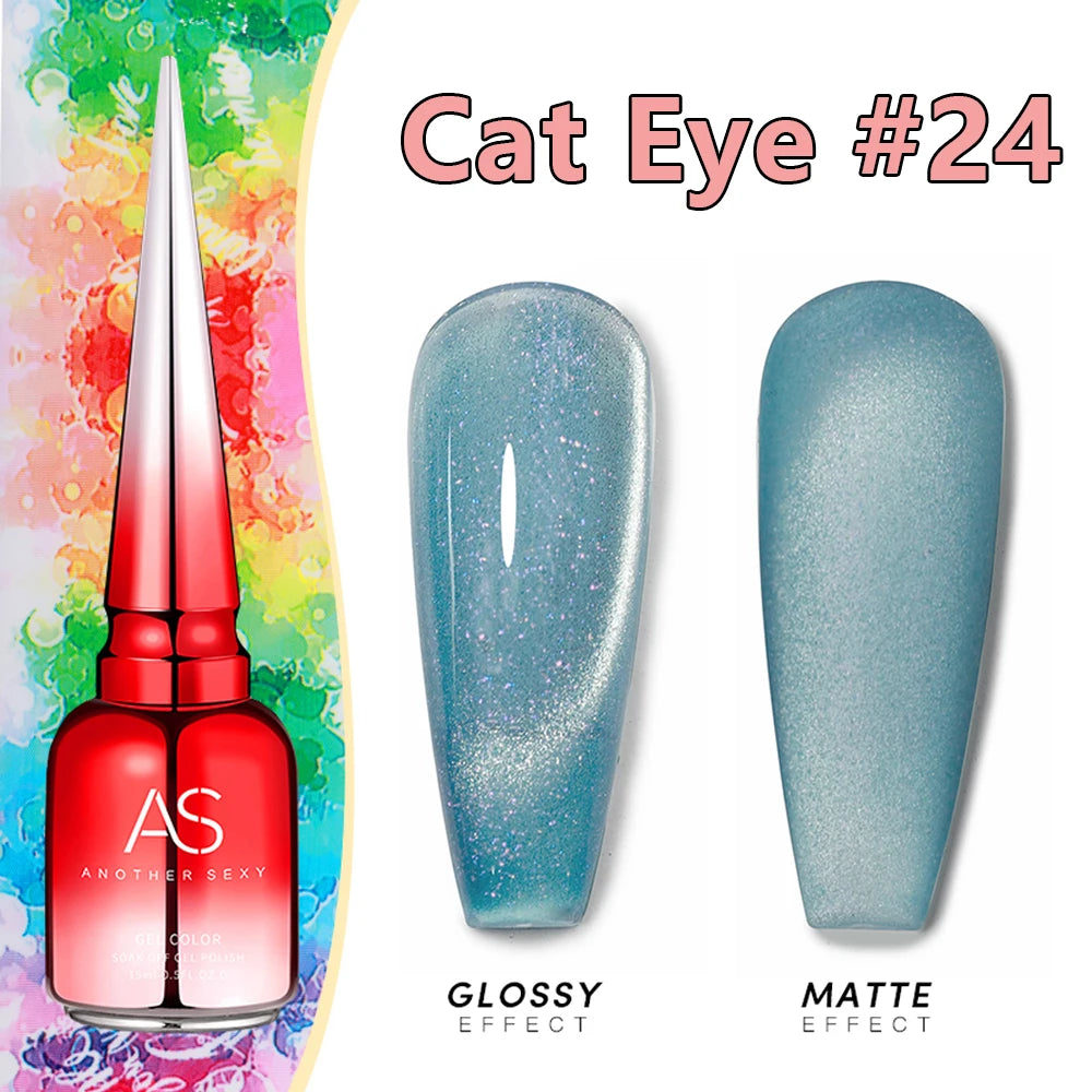 AS 15ml Cat Magnetic Gel Nail Polish Cat Eye Glitter