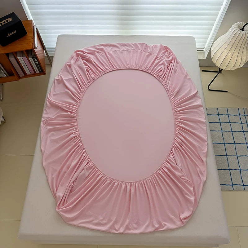 Washed Fitted Sheet with Elastic Bands Non Slip Adjustable Mattress Cover