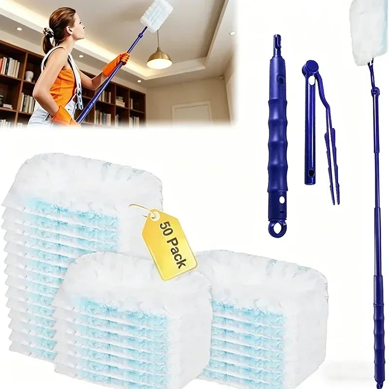 Extended Pole Dust Collector Disposable Fiber Cloth Electrostatic Precipitator Household Office Magic Duster CCD003