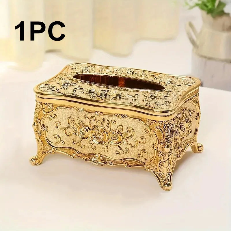 European Rose Tissue Box For Home, Kitchen, Living Room, Bedroom, Hotel, Restaurant, Napkin Extraction Box, Plastic Storage Box