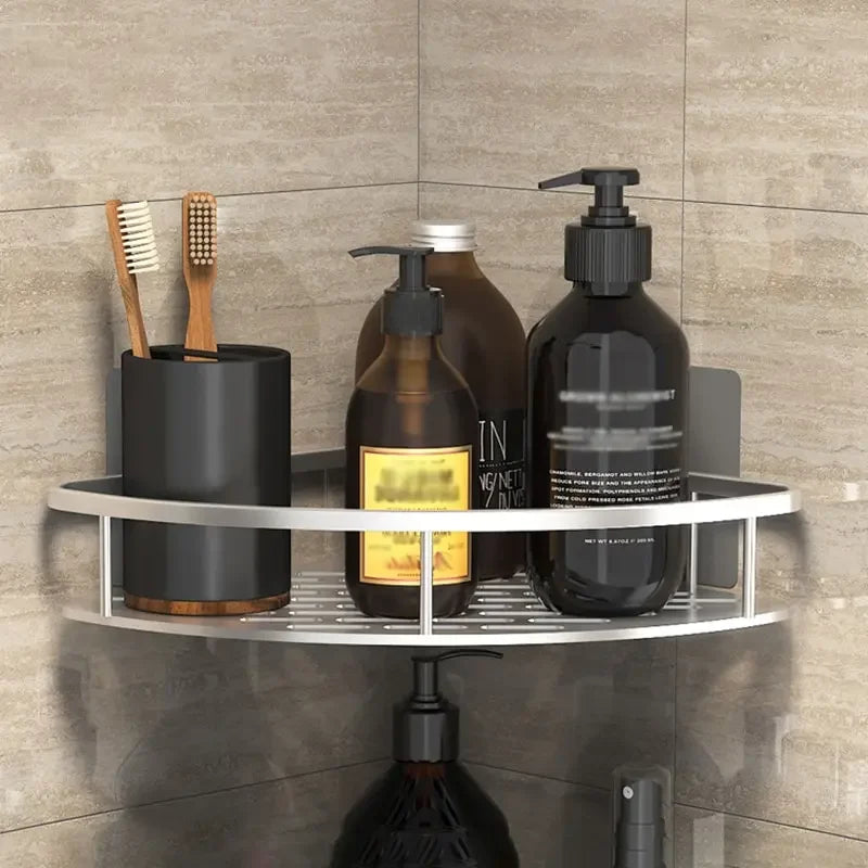 Bathroom Storage Rack No Drill Shelves Wall Mount Corner