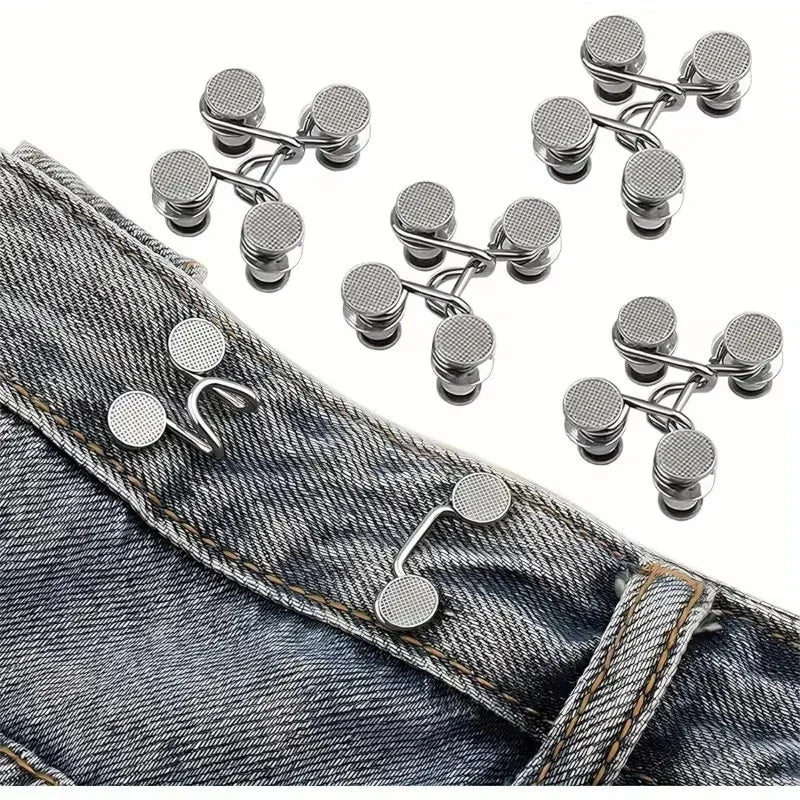 6-Piece Silver Seamless Imitation Denim Waistband Tightener