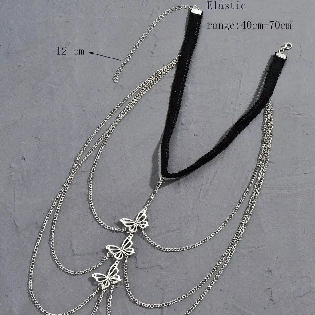 1pc Sexy Butterfly Women's Thigh Chain Elastic Multi-Layer