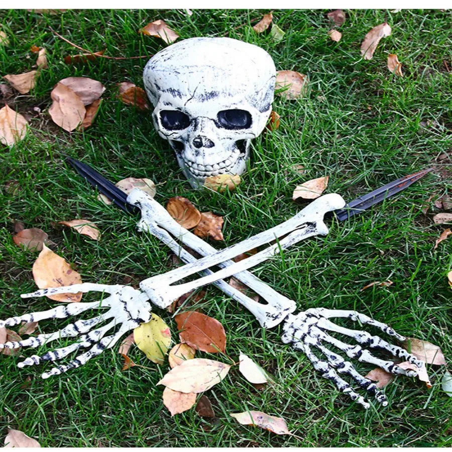 Halloween Realistic Skull Bone Holiday Decoration Props Home Garden