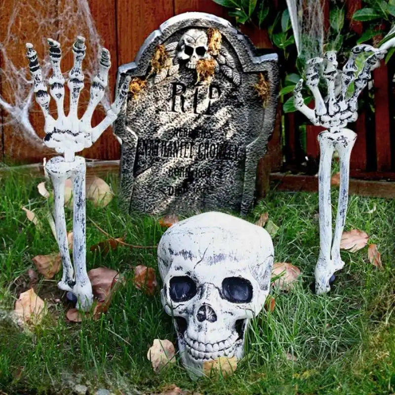 Halloween Realistic Skull Bone Holiday Decoration Props Home Garden