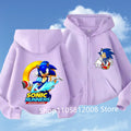 Anime Sonics Kids Thin Hooded Jacket Zipper Sweatshirts