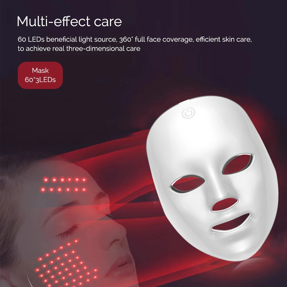 Wireless LED Mask 7 Color LED Face Mask Photon Skin Firming