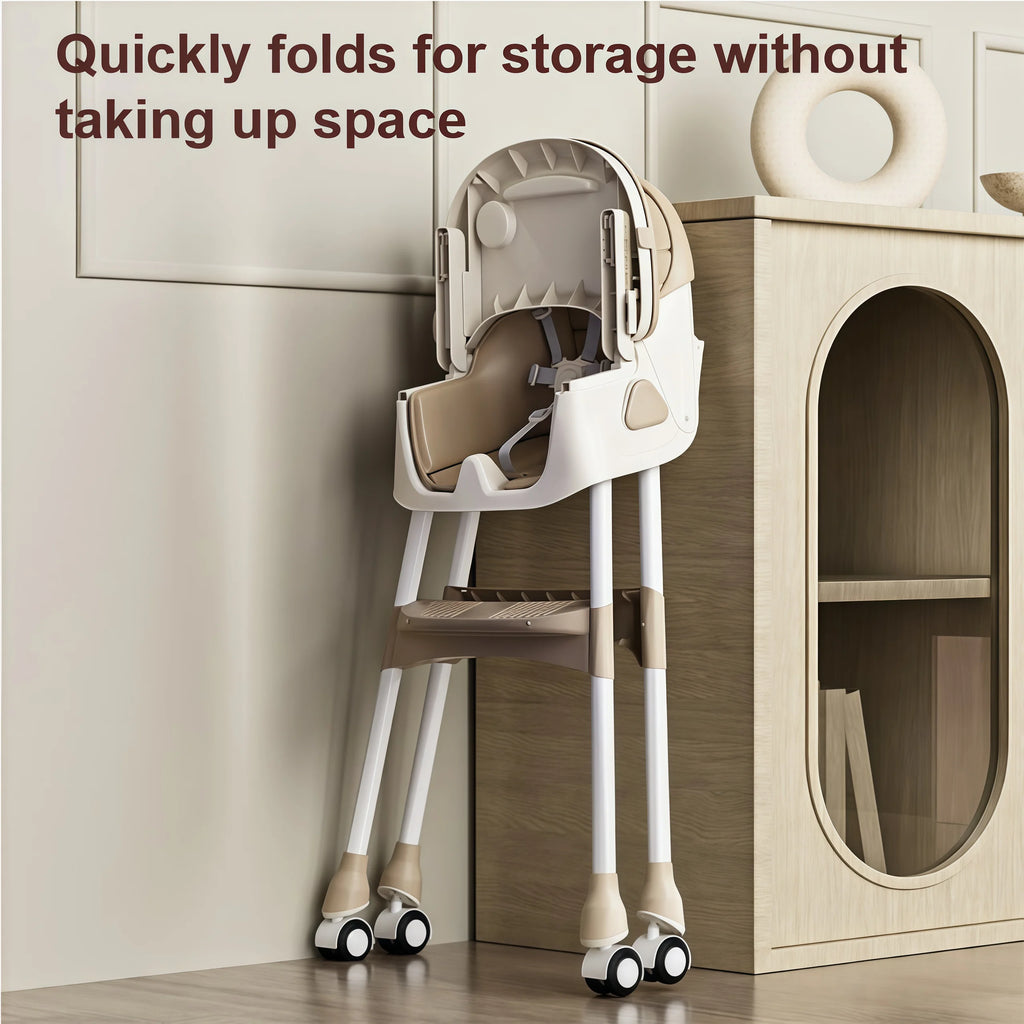 Multifunctional High Chair for feeder Baby Dinner wide Space Seat folk Aluminum