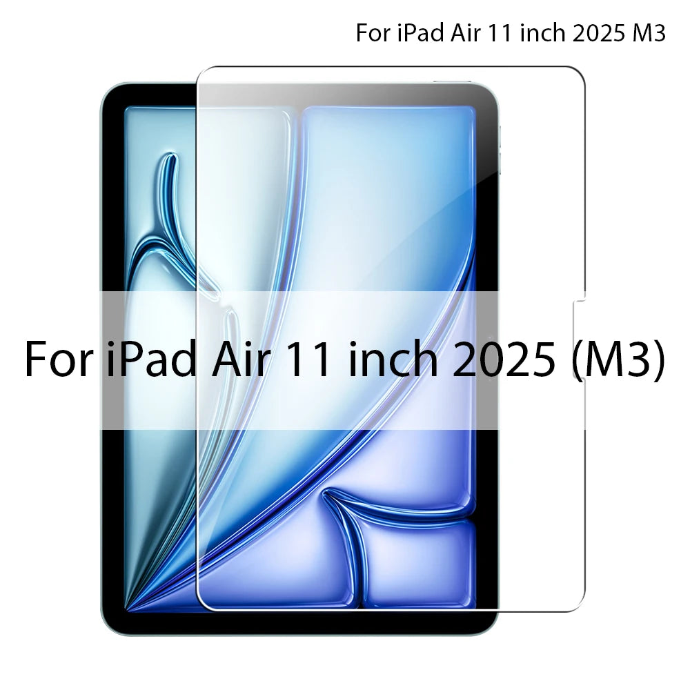 Tempered Glass Screen Protector For iPad A16 Air 13 11 5 4 M3 2025 10th Generation For iPad Pro 12.9 M4 M2 9th 7th Mini 6 7 Film