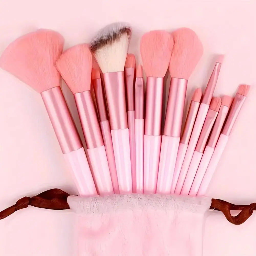 33Pcs Makeup Tools Kit Professional Soft Fluffy Makeup Brush Set Foundation Blush Eyebrow Shadow With Headband Wristband Pink
