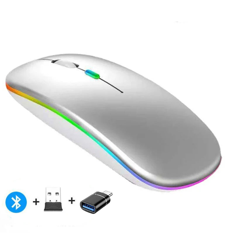 Rechargeable Wireless Mouse Bluetooth-compatible 2.4GHz