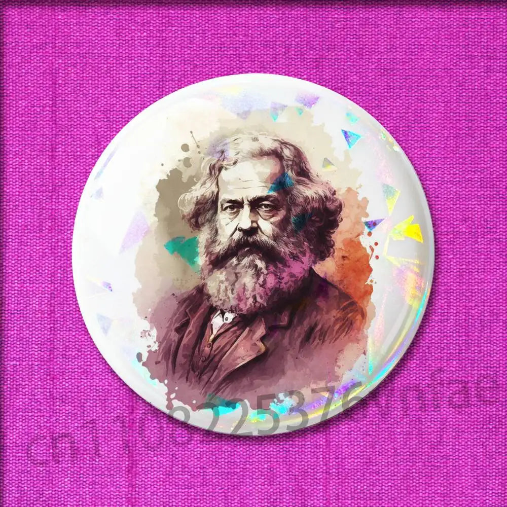Che Guevara Karl Marx Badge For 32mm 25mm 44mm 75mm 58mm Round Pin Brooch Insignia Cover Decoration