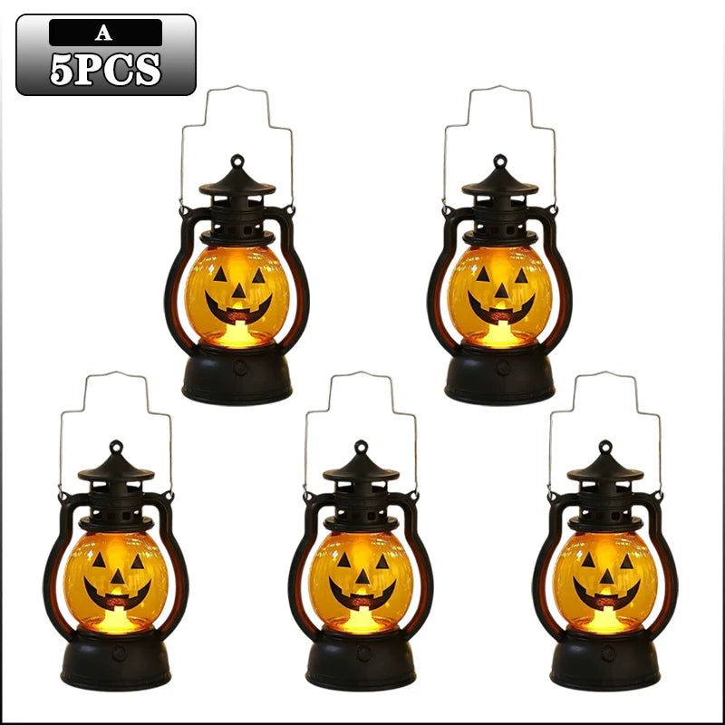 Halloween Pumpkin Ghost Face Lamp Portable Skull Decoration