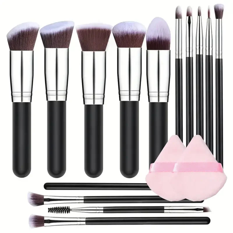 14PCS Makeup Brushes Set Professional Foundation Eye Shadow Concealers Blending Blush Brush Kabuki Soft Fluffy Women Beauty Tool