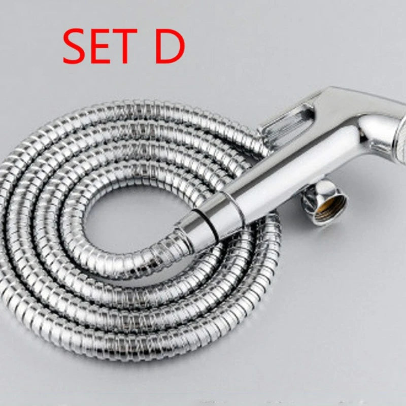 Toilet Brush Handheld Spray Gun Sprayer Kit DN15 Stainless Steel Hand Bidet Faucet