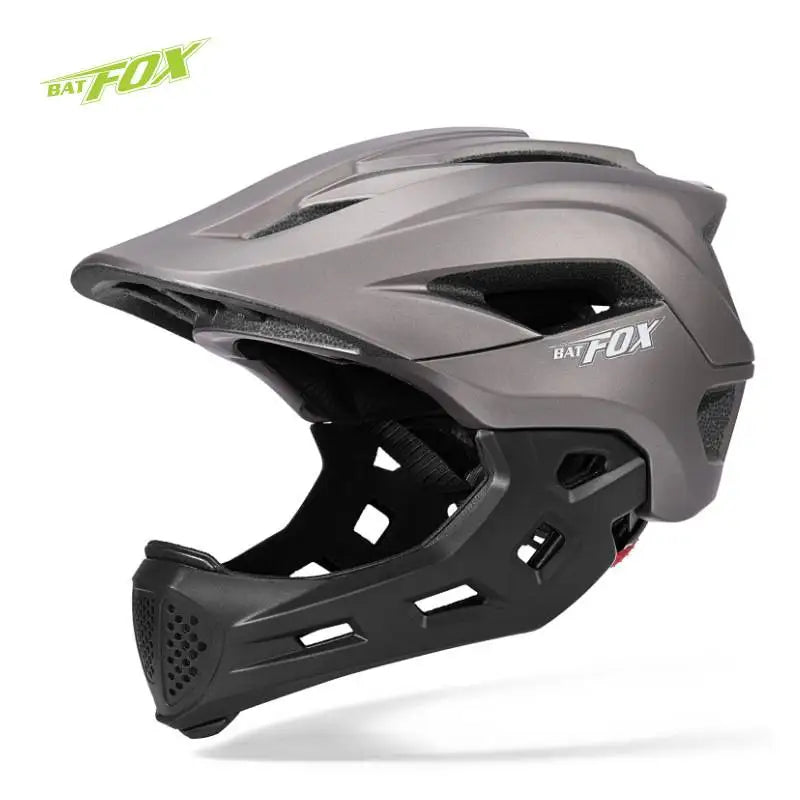 BATFOX Children Full Face Bike Cycling Helmet Adjustable Skating Kids Safty Electric scooter Helmet Suitable For 5-10 Years