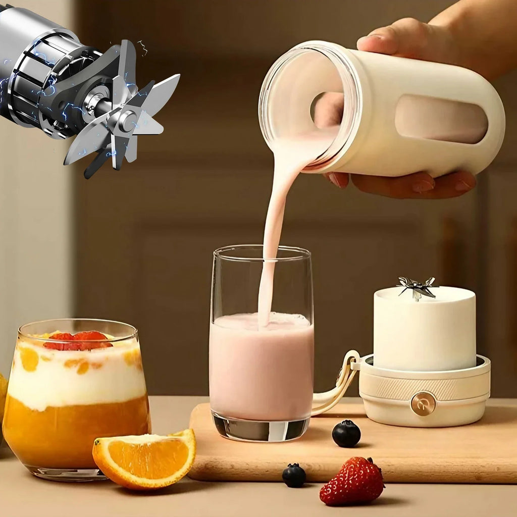 USB Rechargeable Electric Juicer Cup, Portable Mini Smoothie Blender Ice Crusher