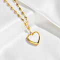 Romantic Heart Locket Pendant for Women Stainless Steel Photo Frame Openable Necklace Heart Chain Necklaces Charm Jewelry Gift