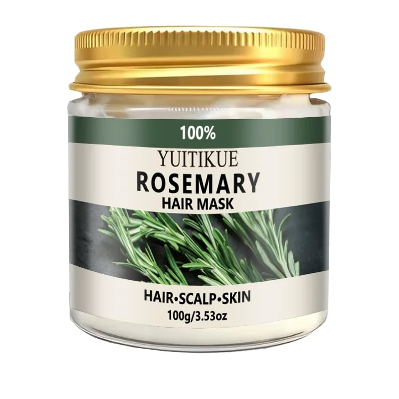 YUITIKUE 100% Rosemary Hair Mask | 3-in-1 Care For Hair, Scalp & Skin | Natural Nourishment & Gentle Hydration Treatment 100g