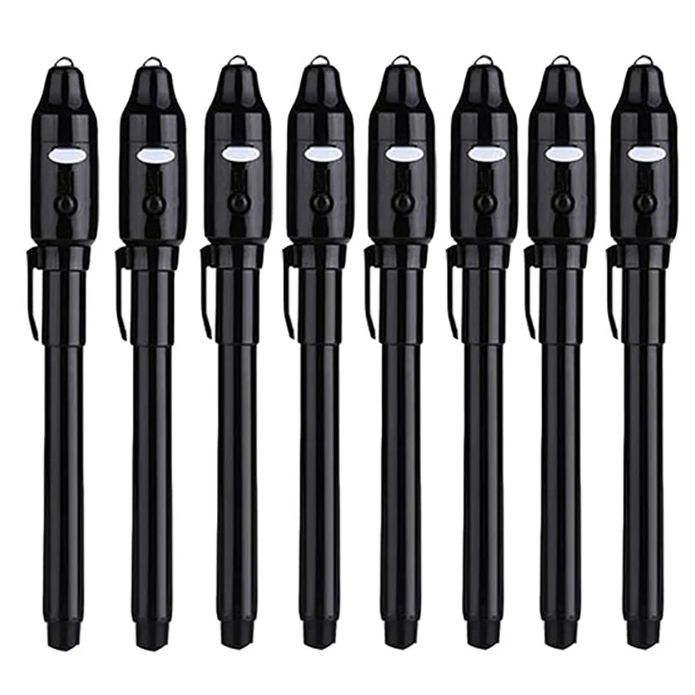 4-12pcs Invisible Ink Pen Spy Pen with UV Light Magic Marker