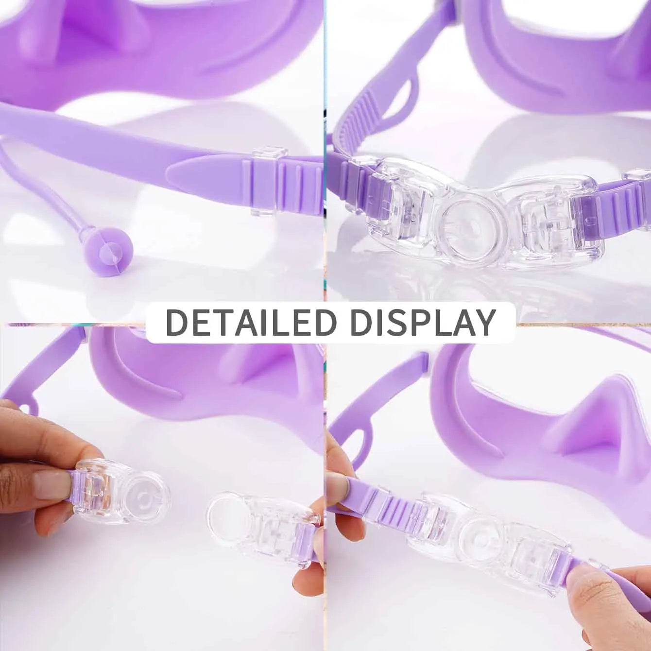 1PC Swim Goggles with Nose Cover, Wide View Anti-Fog UV Protection Swimming Mask