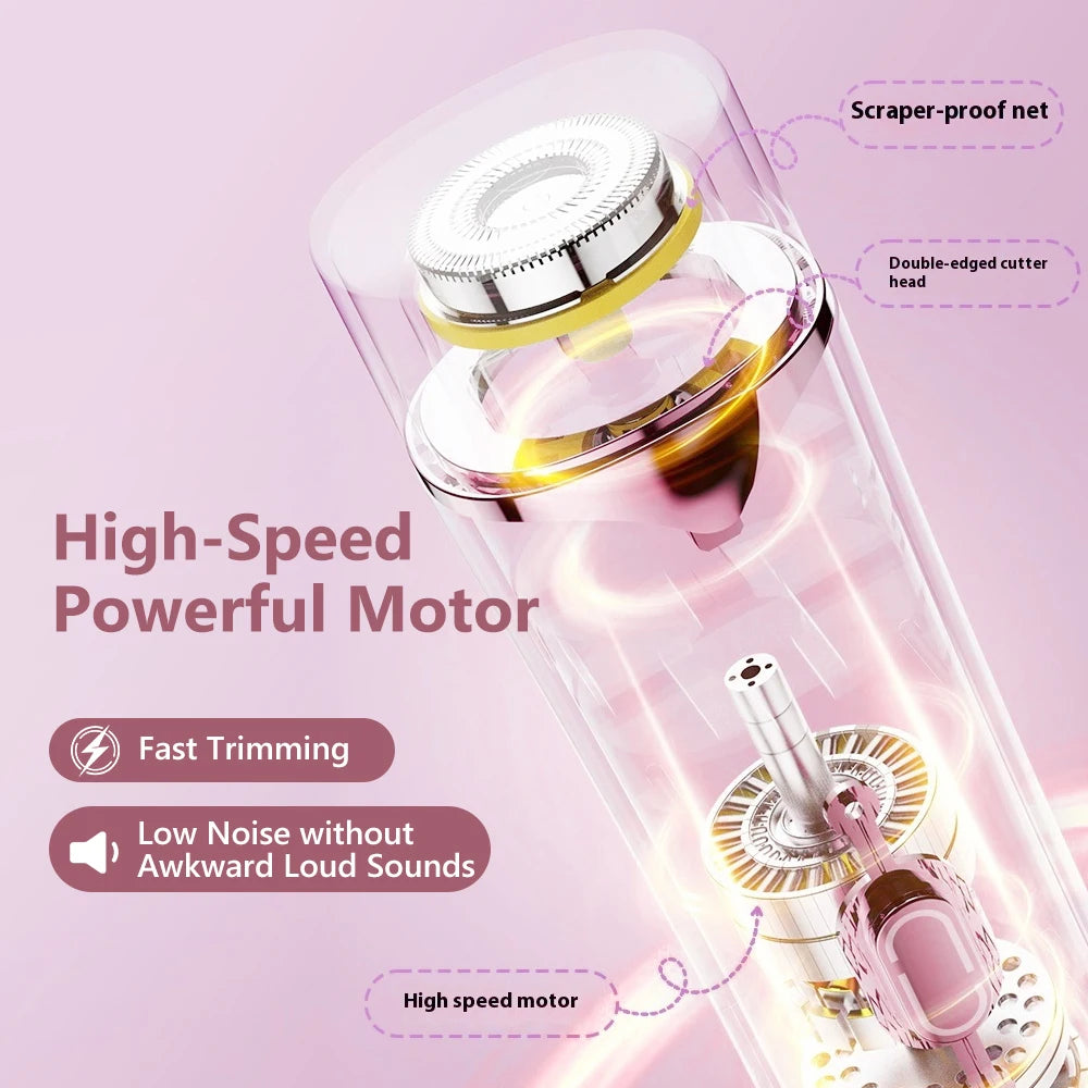 2-in-1 Electric Shaver for Women Dual Head Bikini Trimmer with 3D Floating