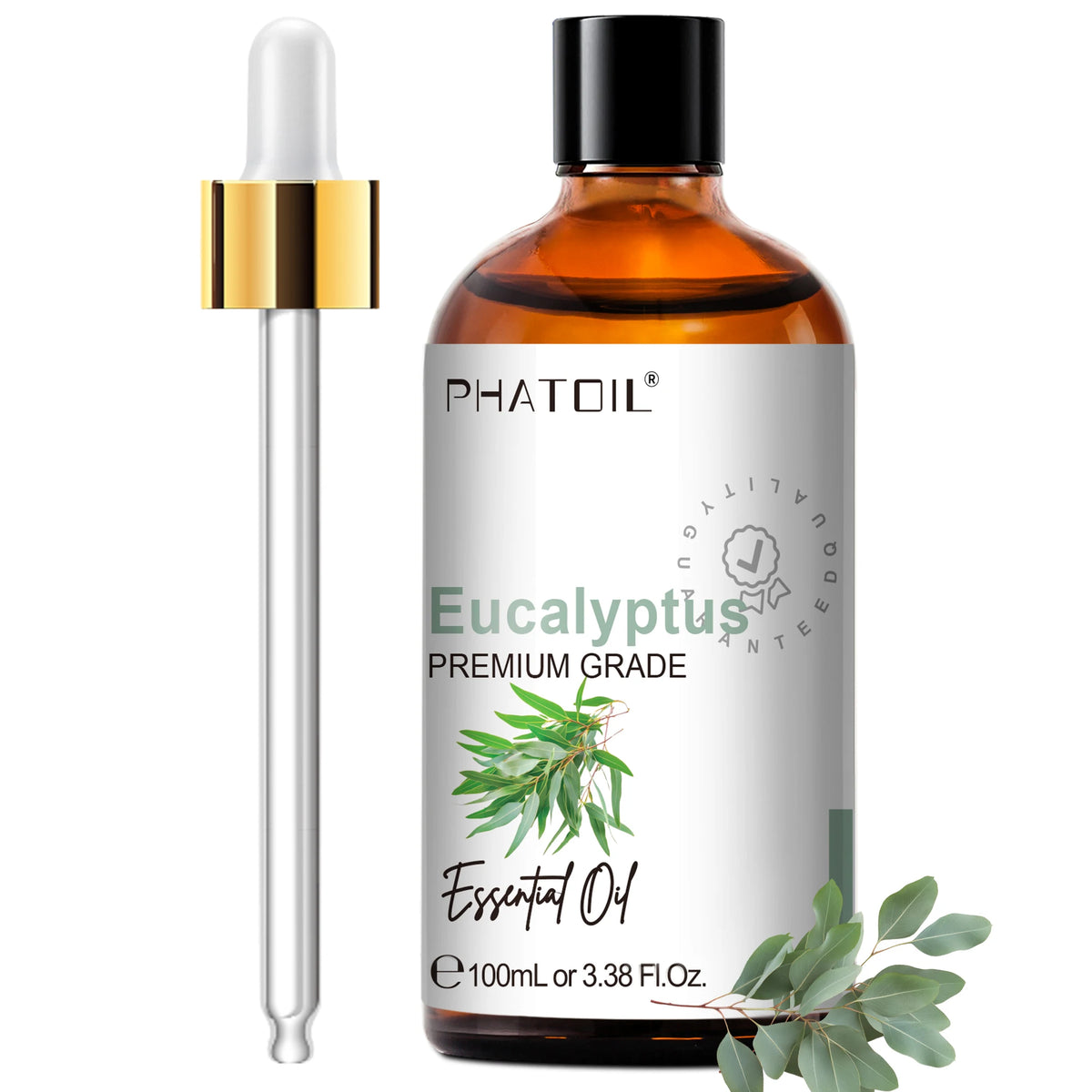 PHATOIL 100ml(3.38 fl.Oz) Eucalyptus Peppermint Tea tree Vanilla Bergamot Aromatherapy Essential Oil For Diffuser,Candle Making