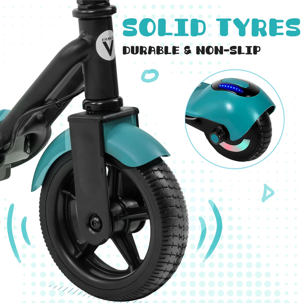 Sinaopus 110W Kids Electric Scooter 6.5 Inch, Foldable Scooter with Bluetooth Music, LED Lights, 14km/h Riding Speed E-Scooter,Safe & Fun Ride for Children