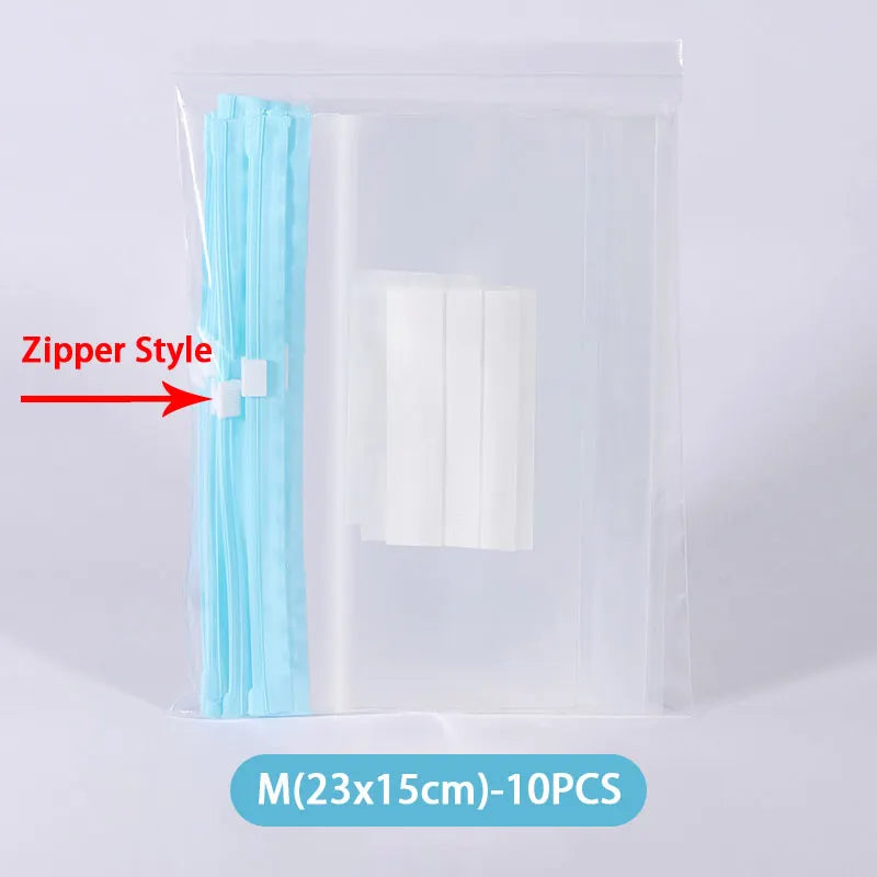 Reusable Zipper Bag Stand Up Zip Shut Plastic Freezer Bag Fruit Vegetable Ziplock Kitchen Food Storage Organizer Pouch