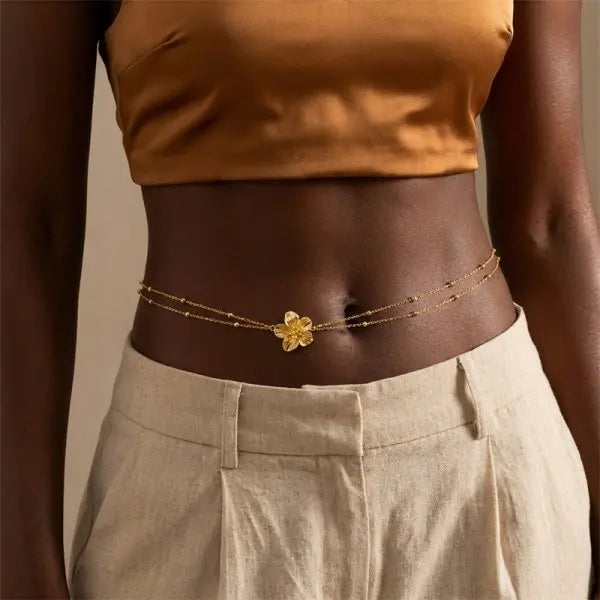 Summer Bohemian Waist Chain For Women Rice Beads Sea Star Shell Conch Starfish Pendant Body Chain Beach Vacation Bikini Jewelry