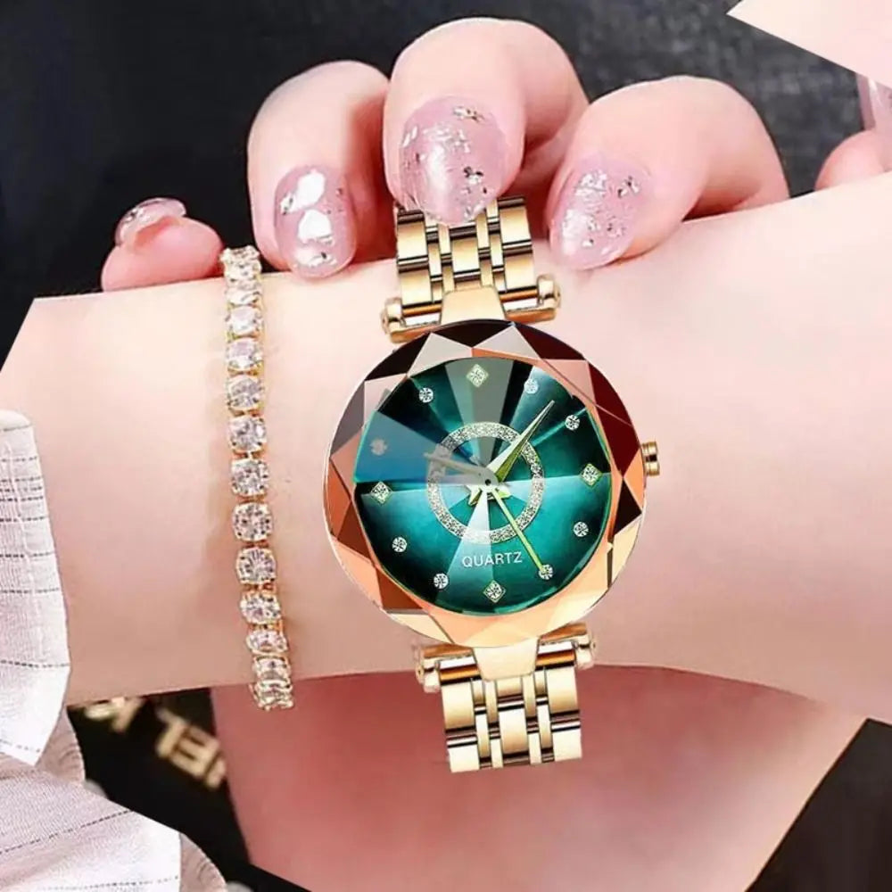 Trendy Luxury Women's Wristwatch Elegant Inlaid Diamond