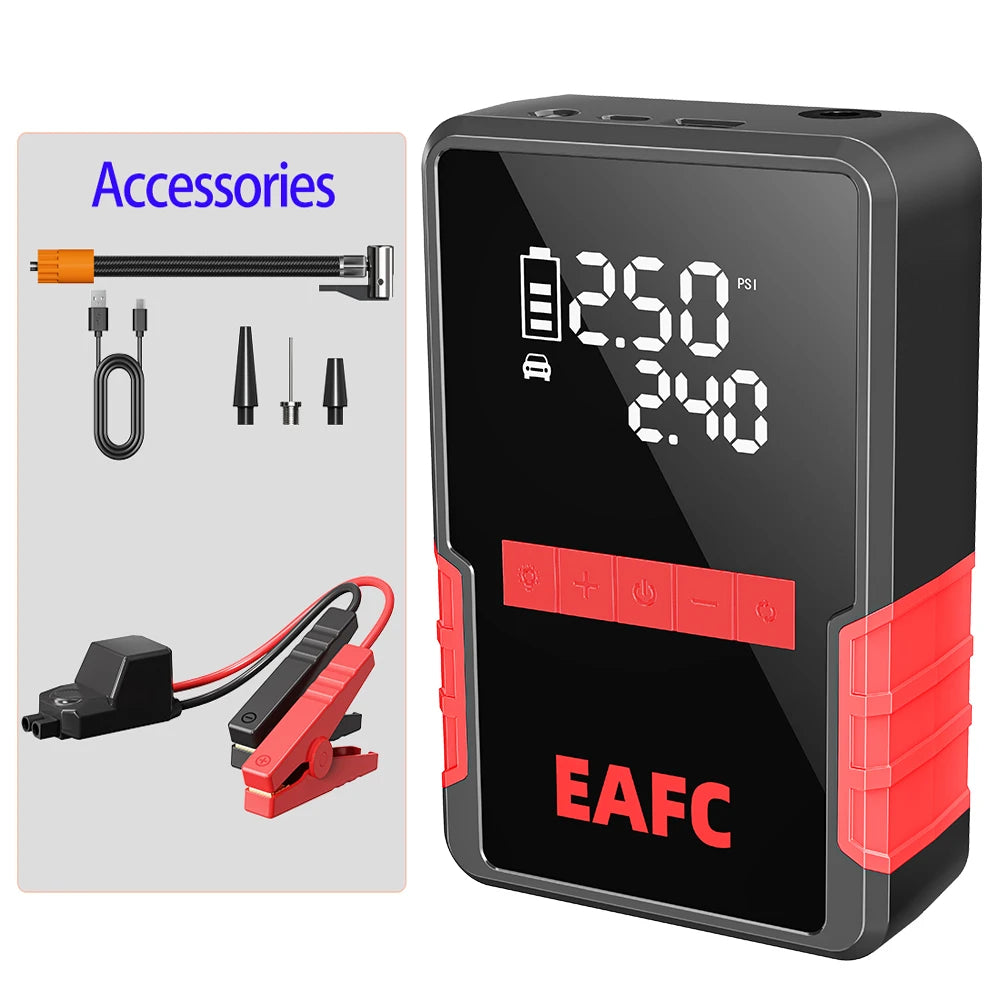 EAFC Portable 1200A Jump Starter with 150PSI Air Pump Power Bank 4 in 1