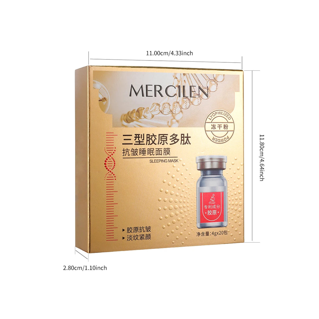 MERCILEN Triple Collagen Peptide Sleeping Mask, moisturizes, hydrates, tightens, and brightens the skin