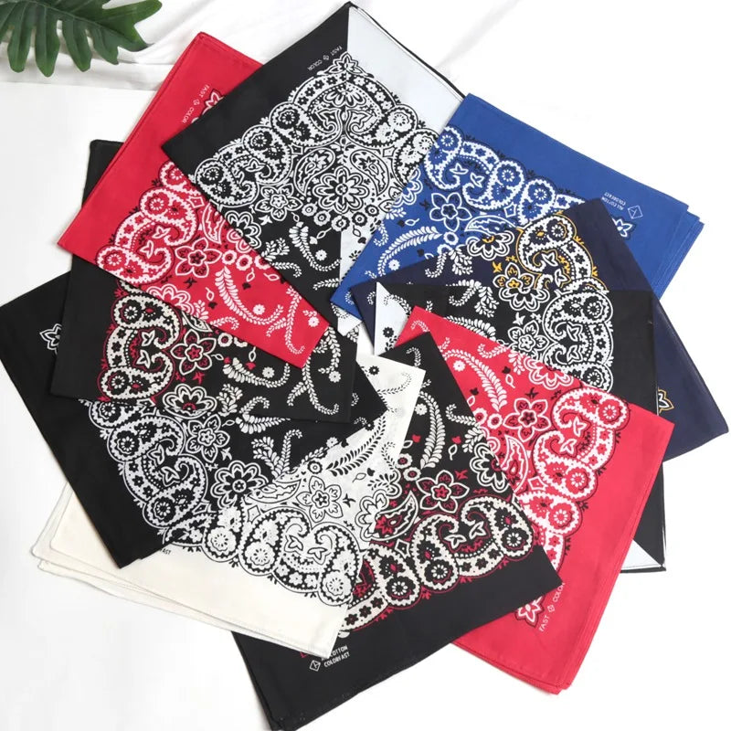 Unisex Hip Hop Women Men Bandana Scarf Punk Square Bandanas Headwear Fashion