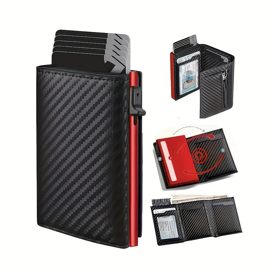 Automatic Pop Up Wallet RFID Blocking Multicolor