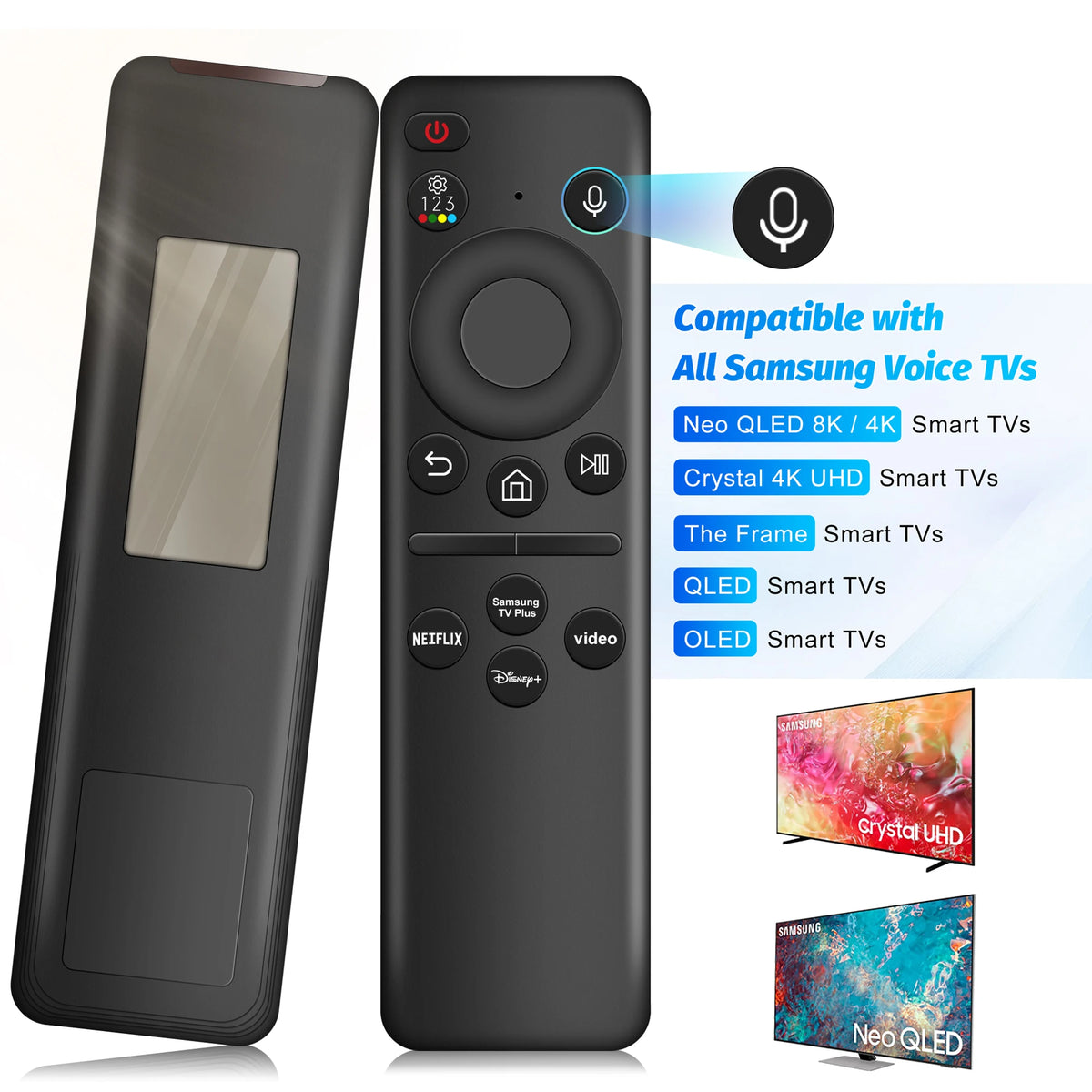 Voice Remote Control for Samsung Smart TV NEO QLED Replacement Solar